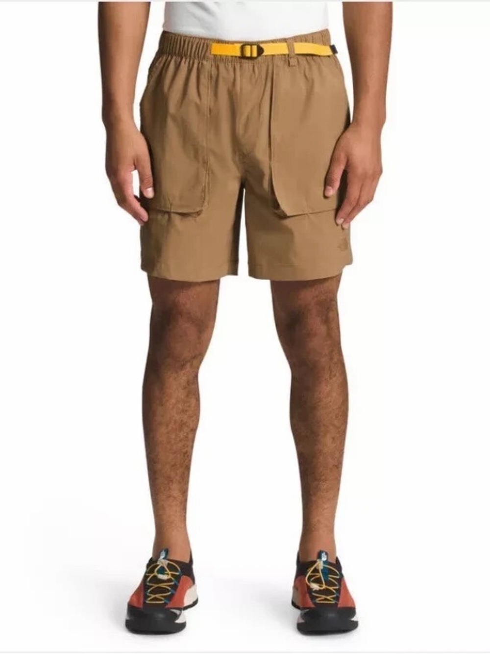 North Face Men's Tan Utility Shorts with Integrated Belt